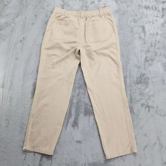 Liz Claiborne Pants‎ Womens 4 Tan Khaki Cotton Lyocell Lightweight Crop Capri - Picture 2 of 10